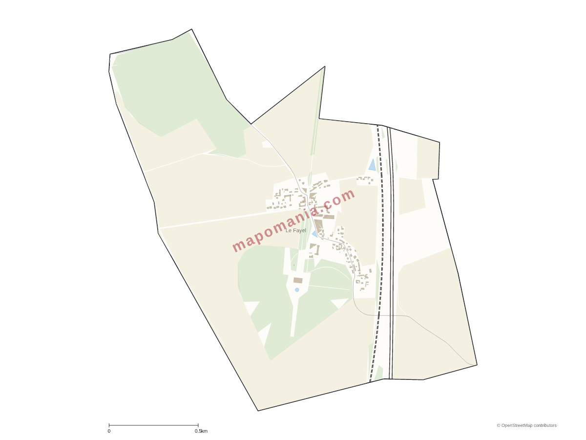 Carte de Le Fayel à personnaliser