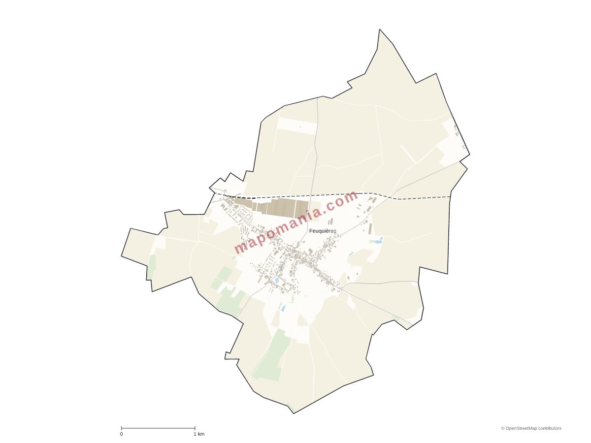 Carte de Feuquières à personnaliser
