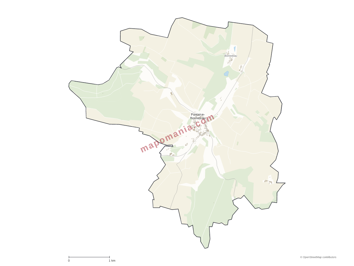 Carte de Fontaine-Bonneleau à personnaliser