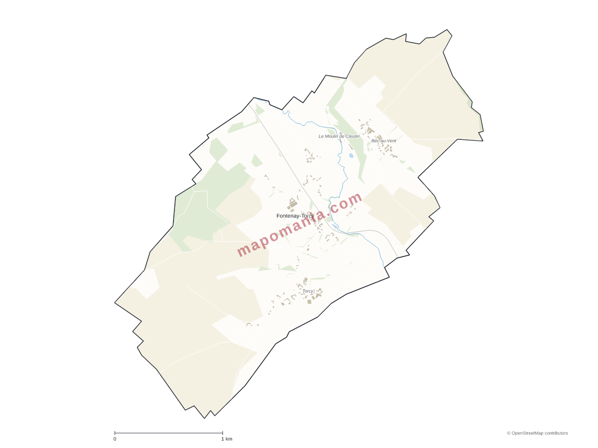 Carte de Fontenay-Torcy à personnaliser