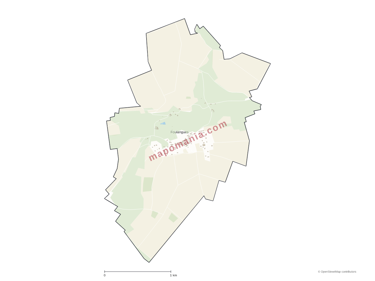 Carte de Foulangues à personnaliser