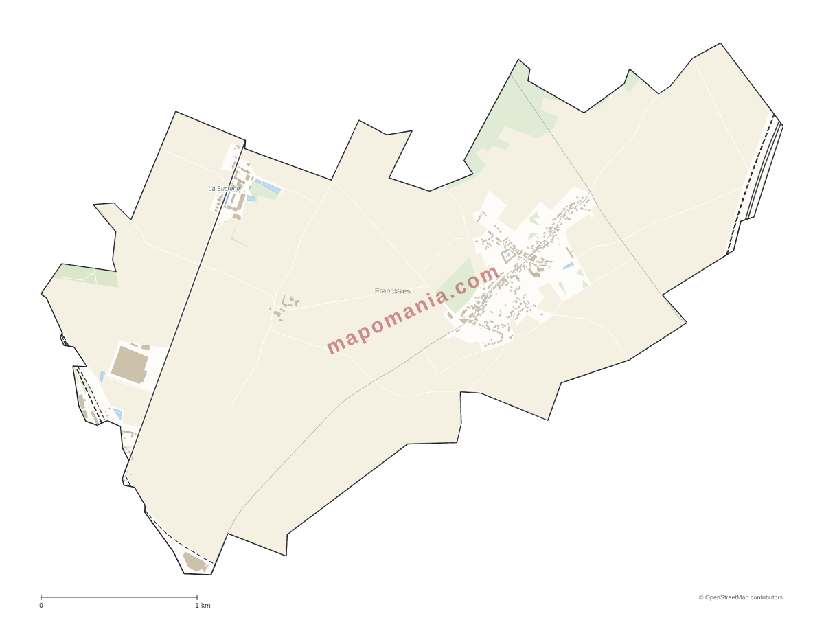Carte de Francières à personnaliser