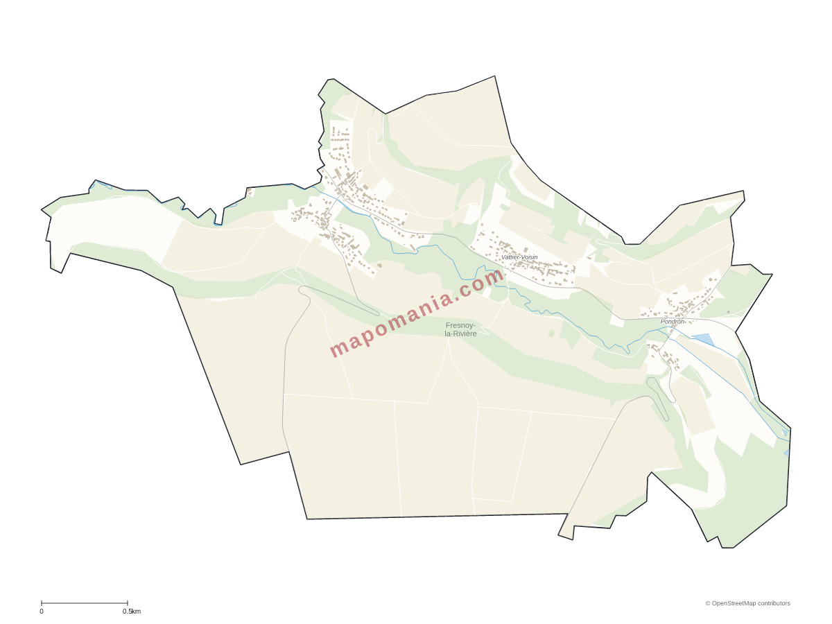 Carte de Fresnoy-la-Rivière à personnaliser