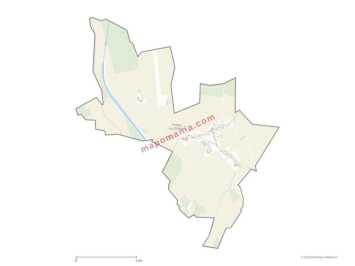 Carte de Frétoy-le-Château à personnaliser