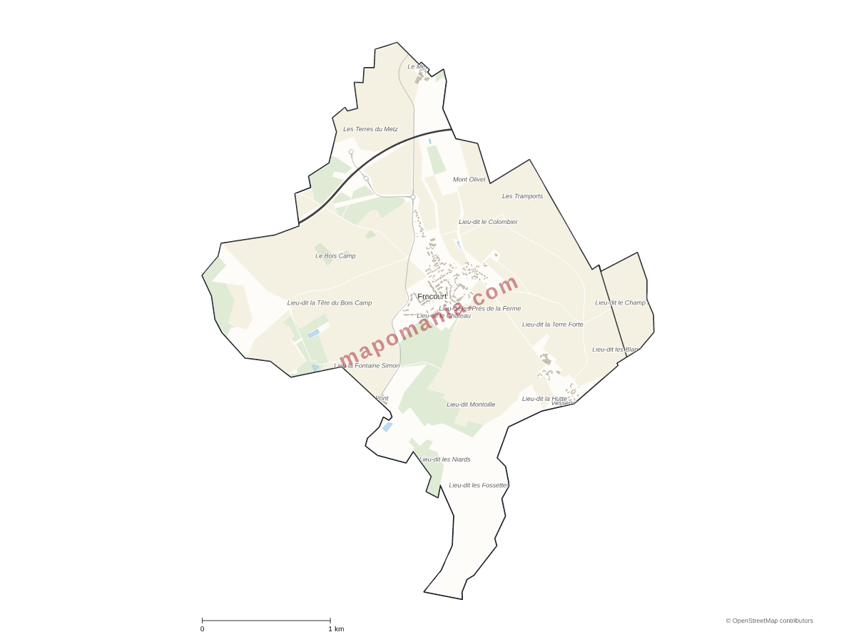 Carte de Frocourt à personnaliser