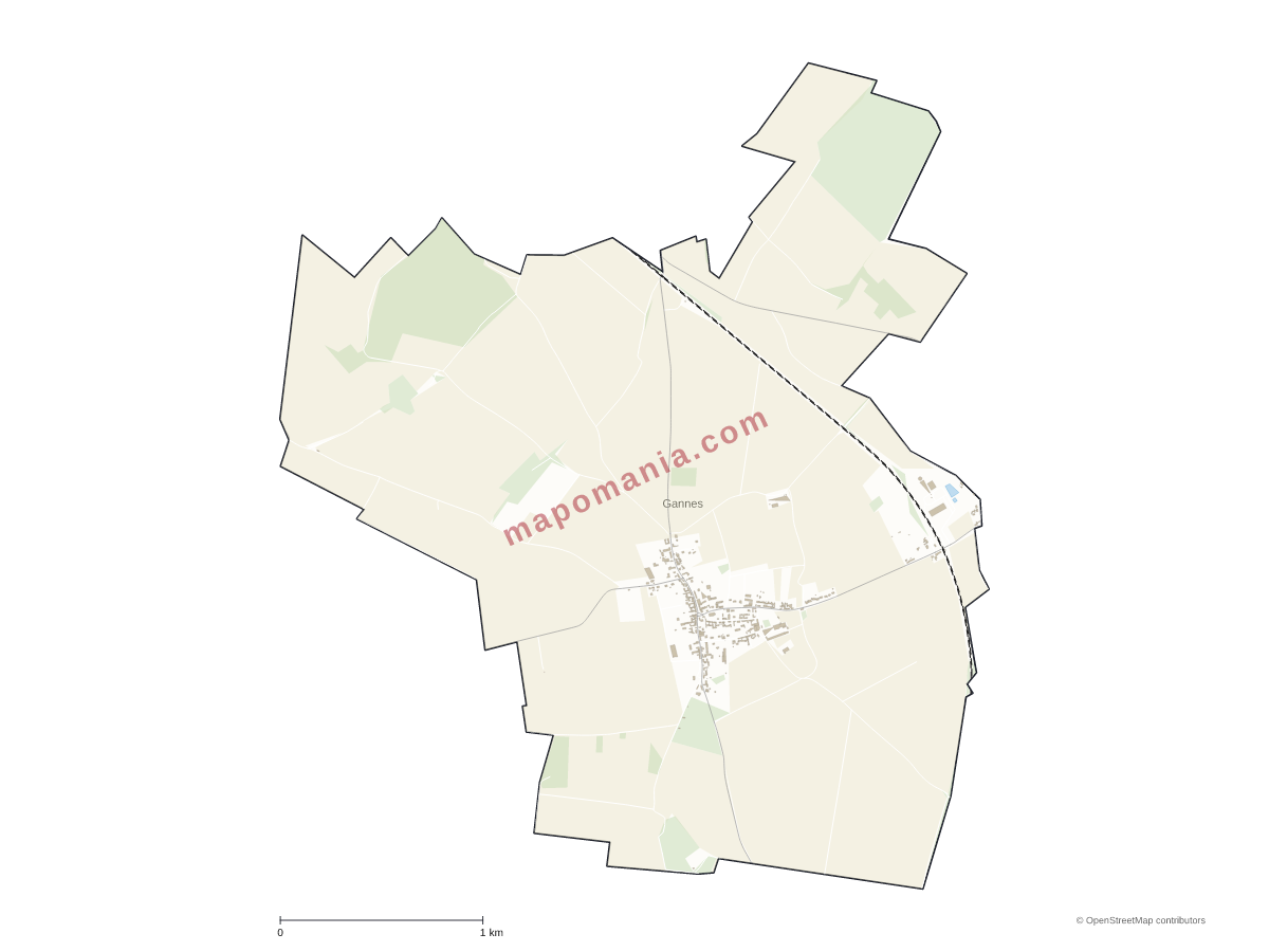 Carte de Gannes à personnaliser