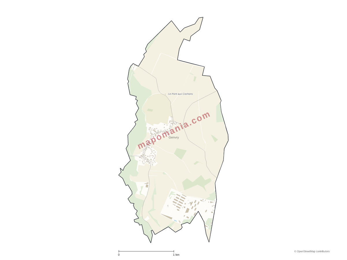 Carte de Genvry à personnaliser
