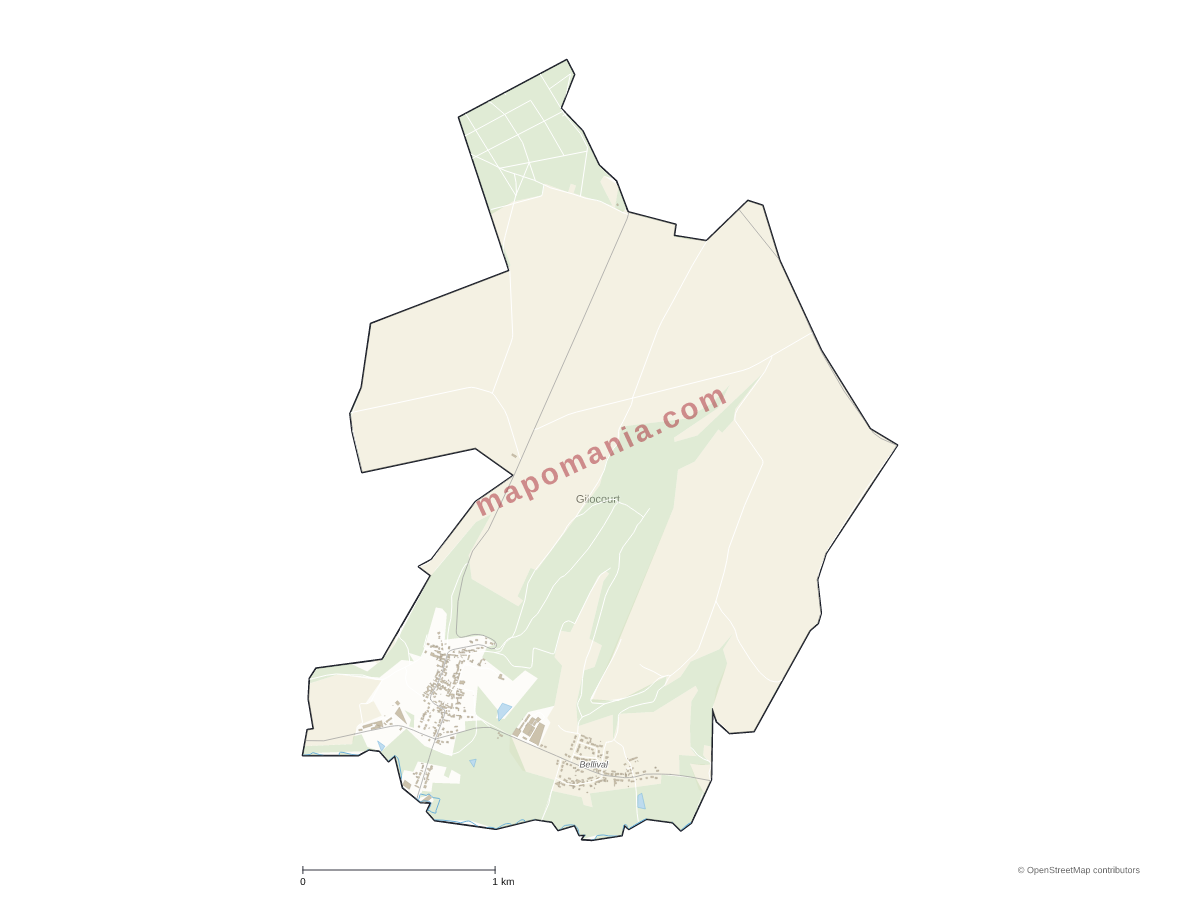 Carte de Gilocourt à personnaliser