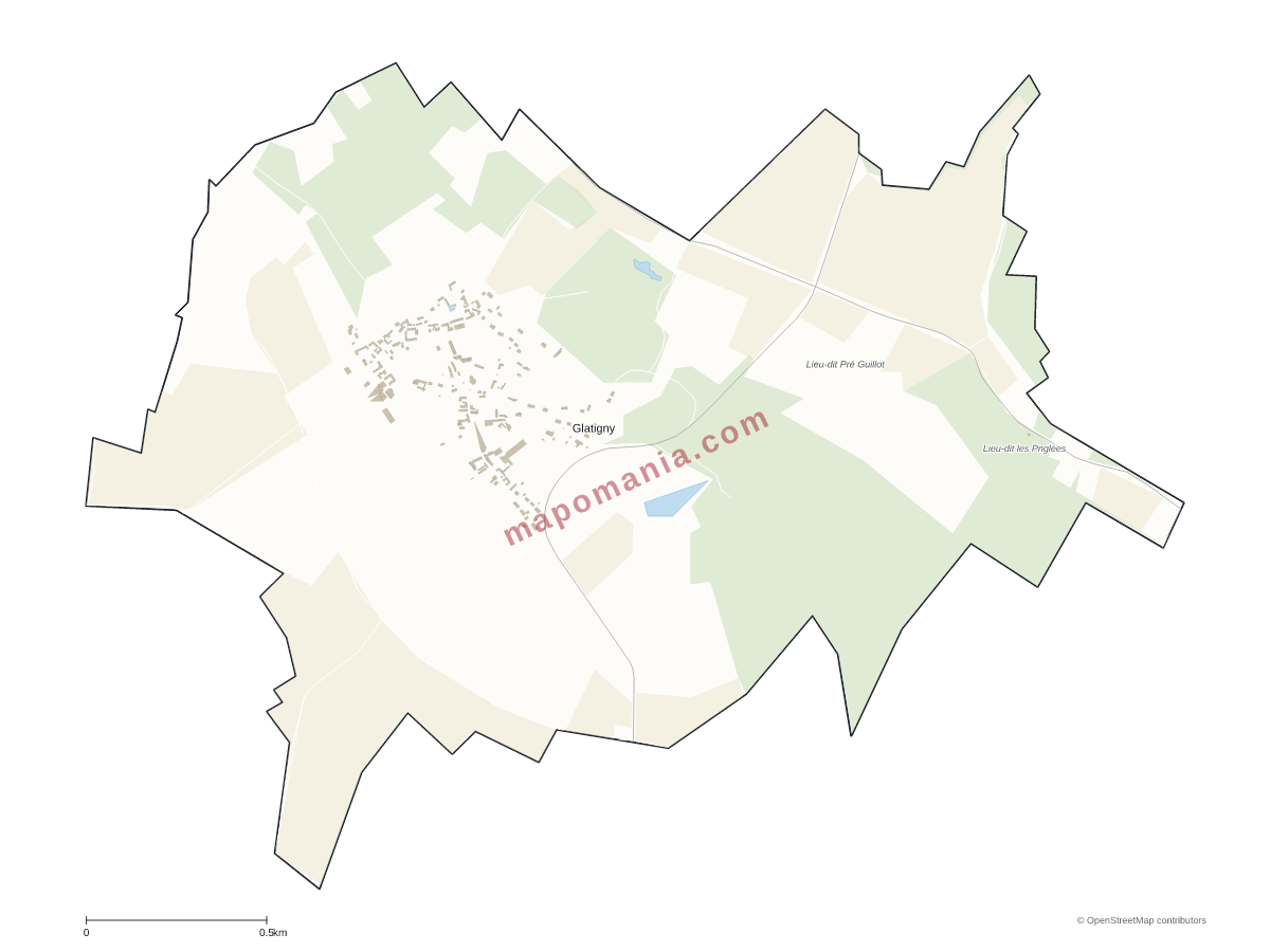 Carte de Glatigny à personnaliser