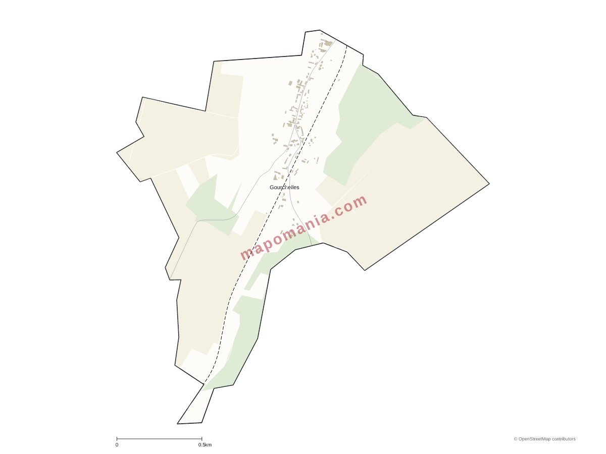Carte de Gourchelles à personnaliser