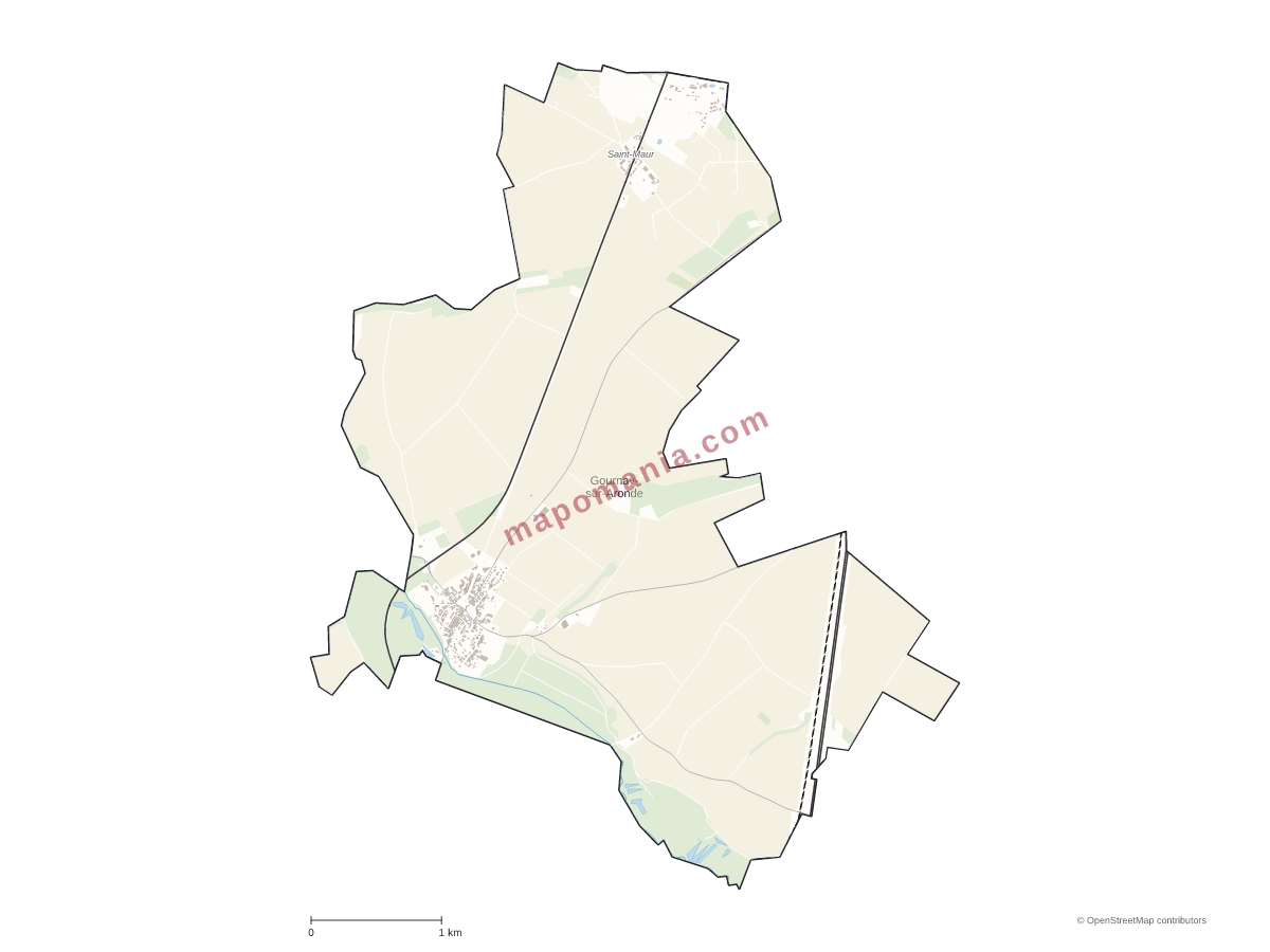 Carte de Gournay-sur-Aronde à personnaliser