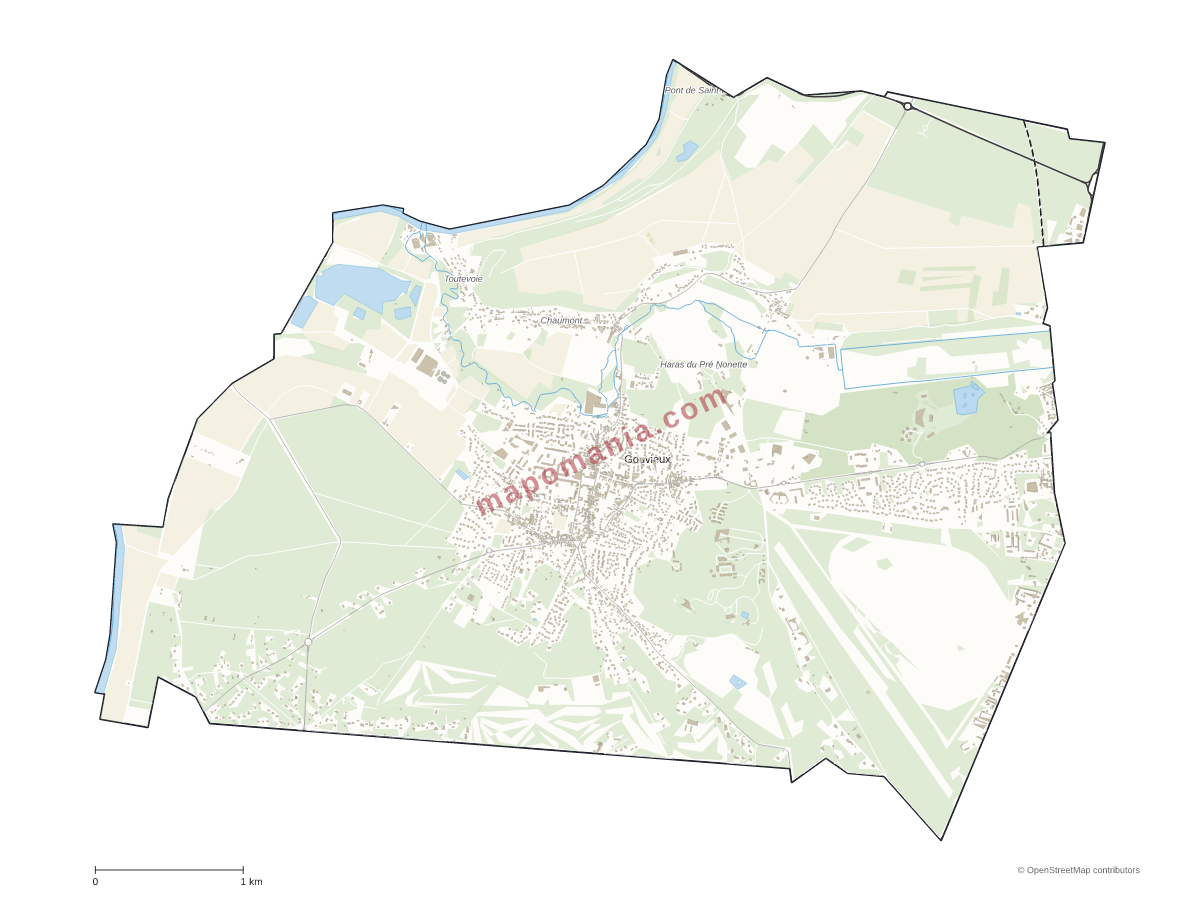 Carte de Gouvieux à personnaliser