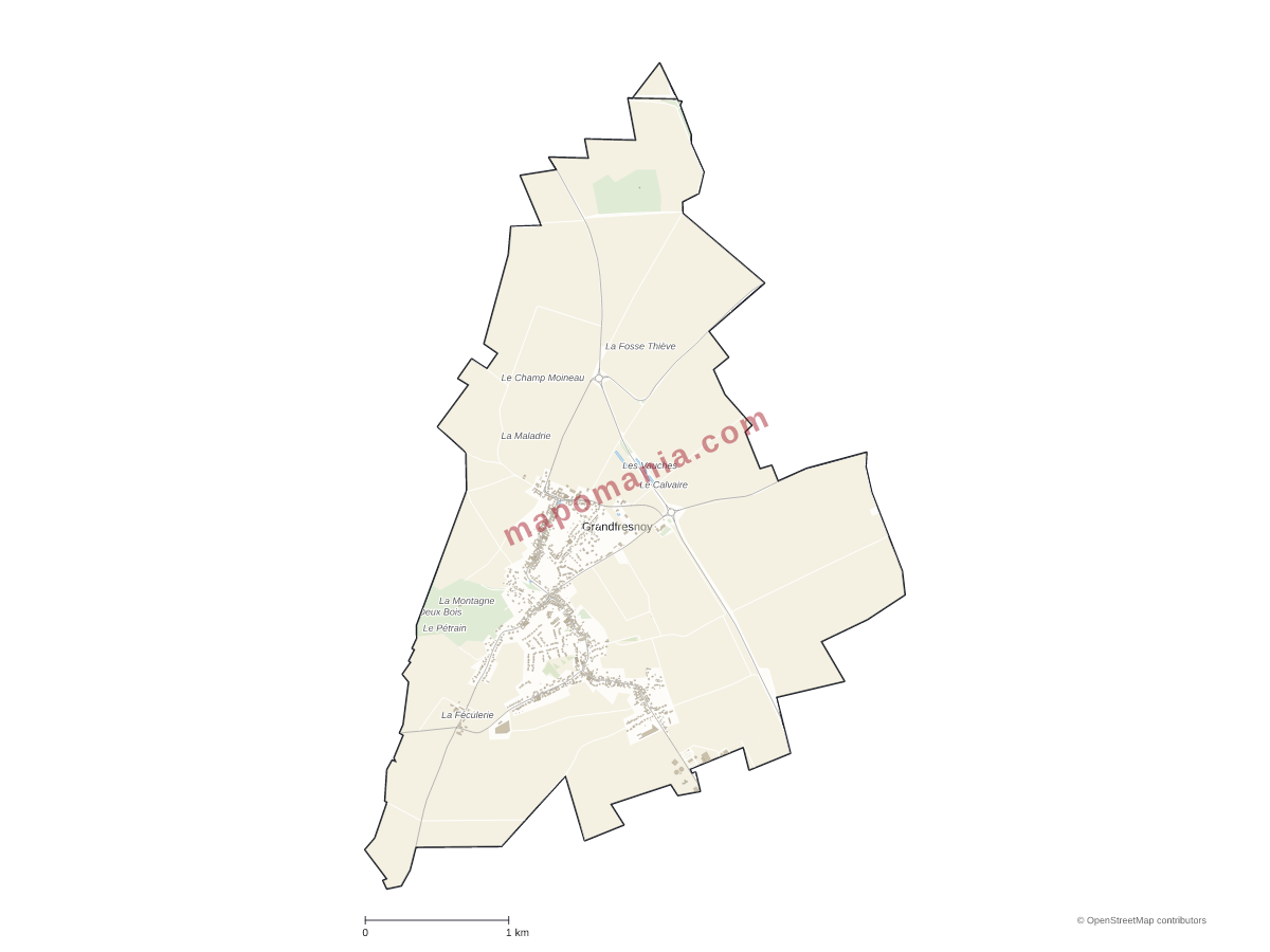Carte de Grandfresnoy à personnaliser