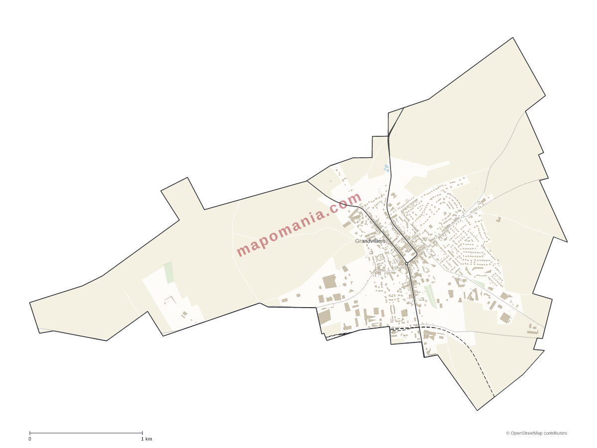 Carte de Grandvilliers à personnaliser