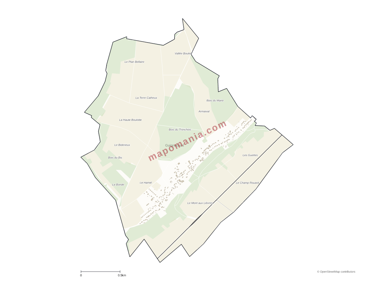 Carte de Guignecourt à personnaliser