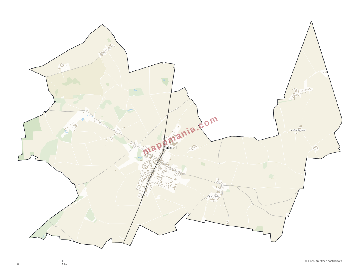 Carte de Guiscard à personnaliser