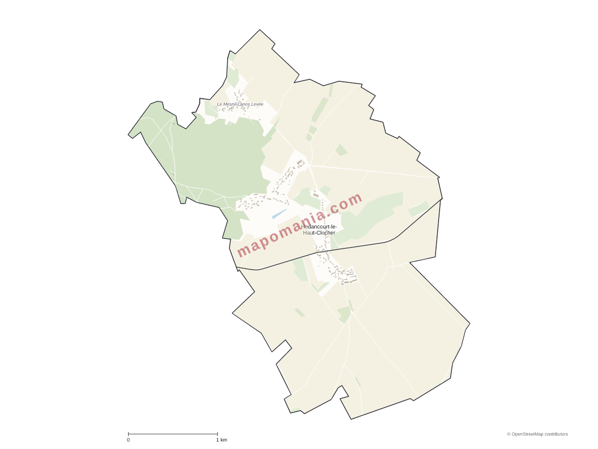 Carte de Hadancourt-le-Haut-Clocher à personnaliser