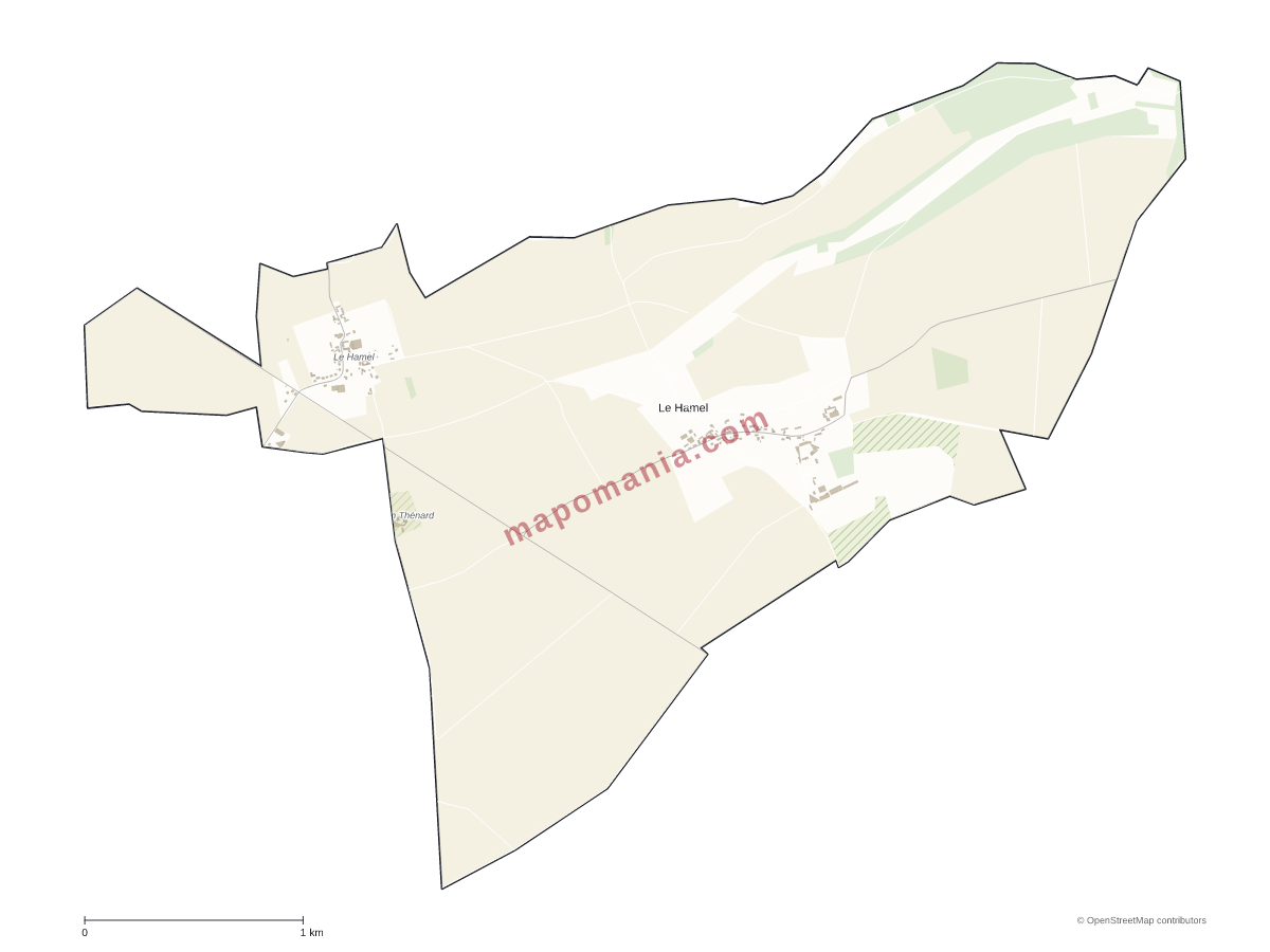 Carte de Le Hamel à personnaliser