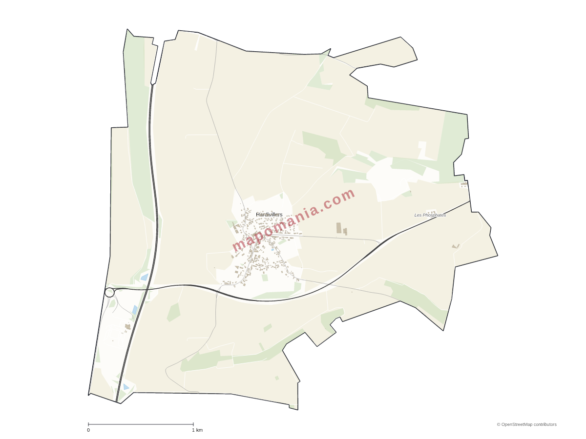 Carte de Hardivillers à personnaliser