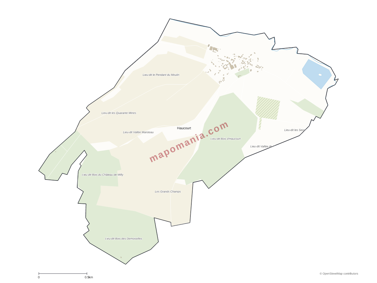 Carte de Haucourt à personnaliser