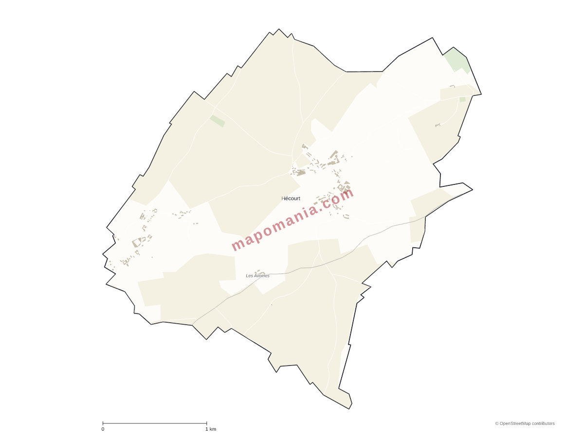 Carte de Hécourt à personnaliser