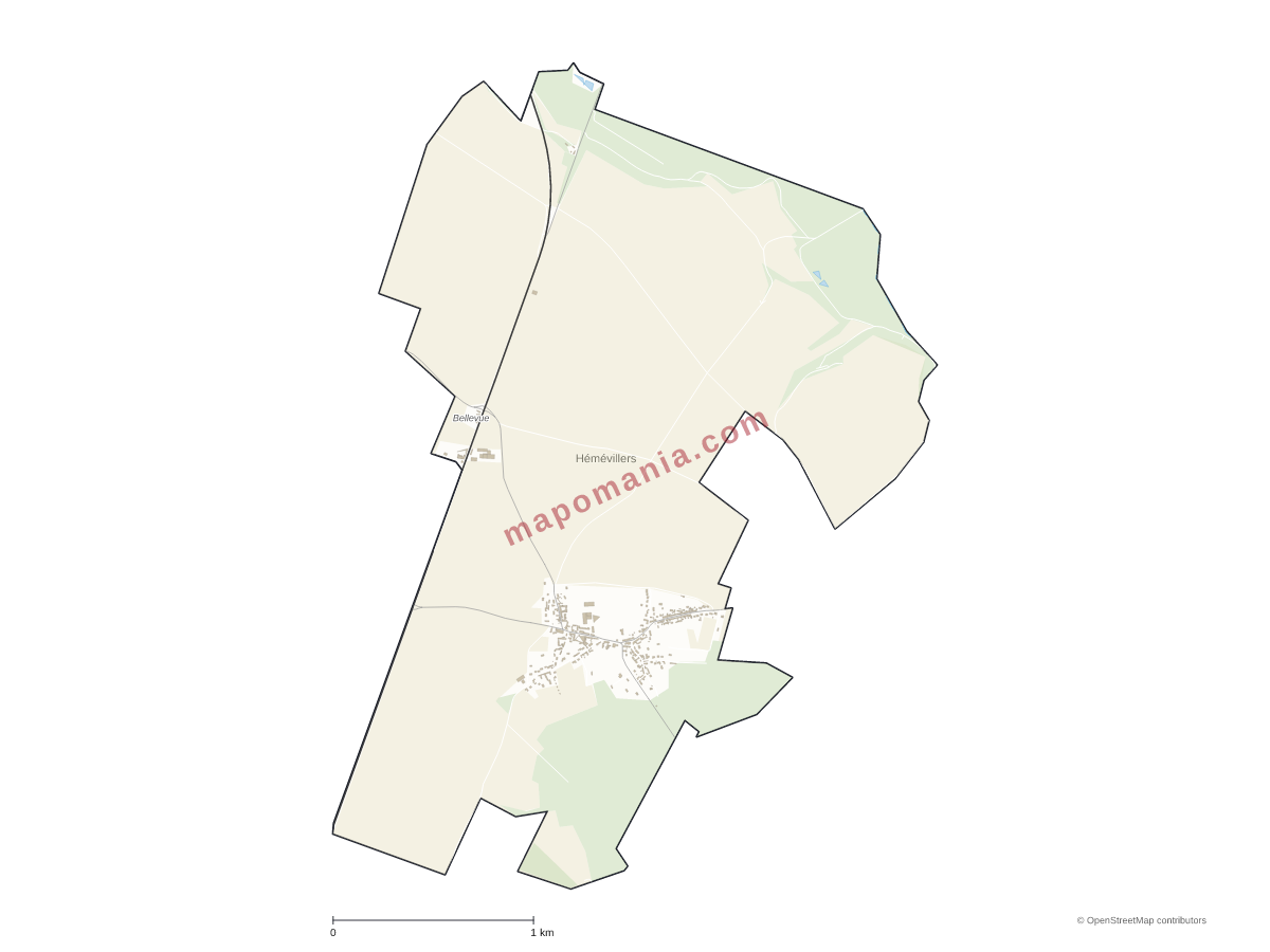 Carte de Hémévillers à personnaliser