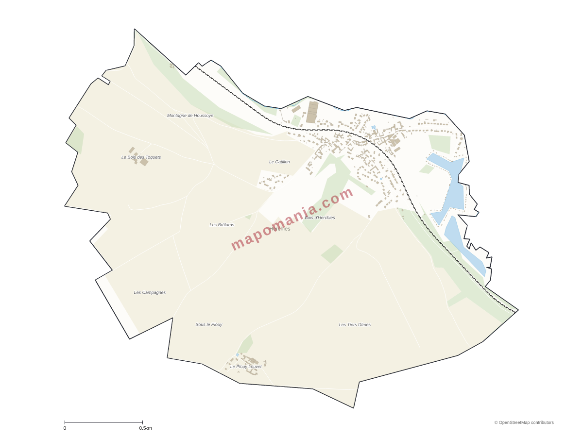 Carte de Herchies à personnaliser