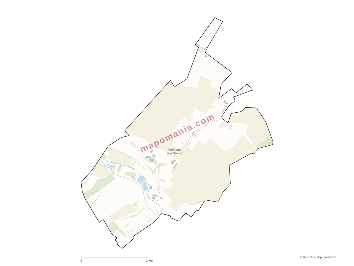 Carte de Héricourt-sur-Thérain à personnaliser