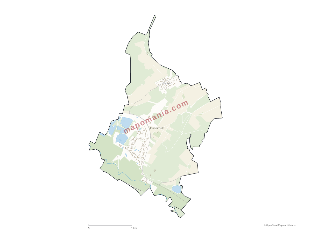 Carte de Hondainville à personnaliser