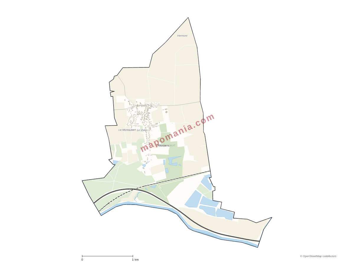 Carte de Houdancourt à personnaliser