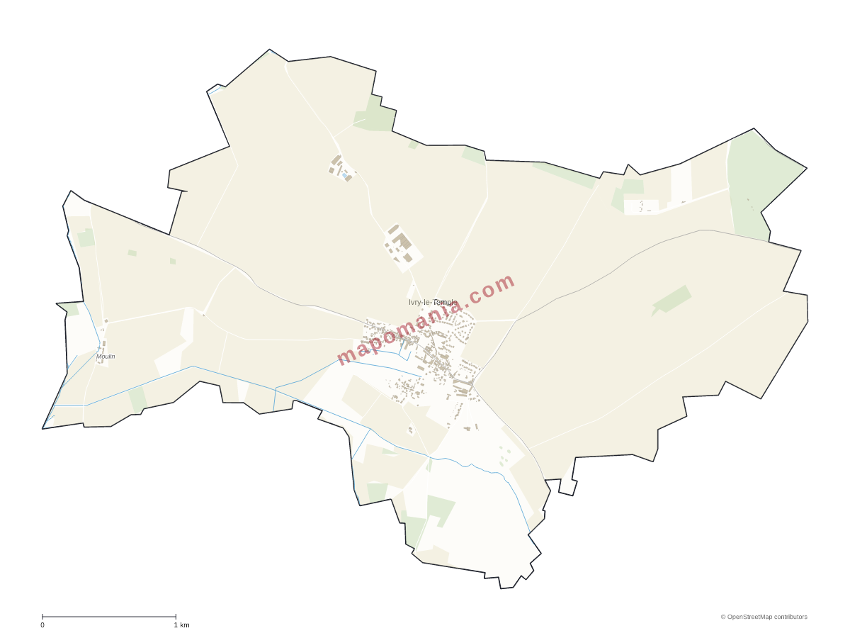 Carte de Ivry-le-Temple à personnaliser
