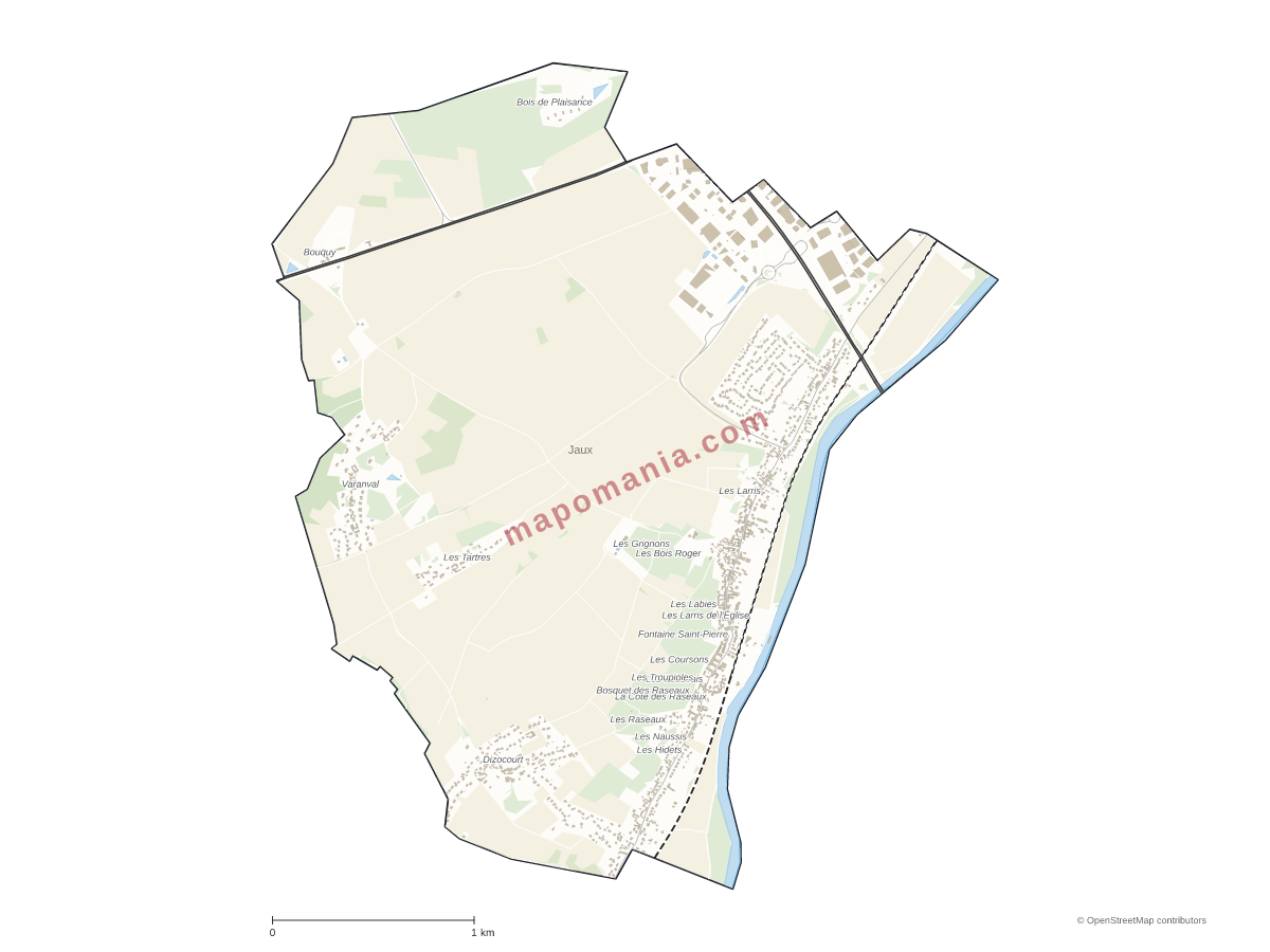 Carte de Jaux à personnaliser