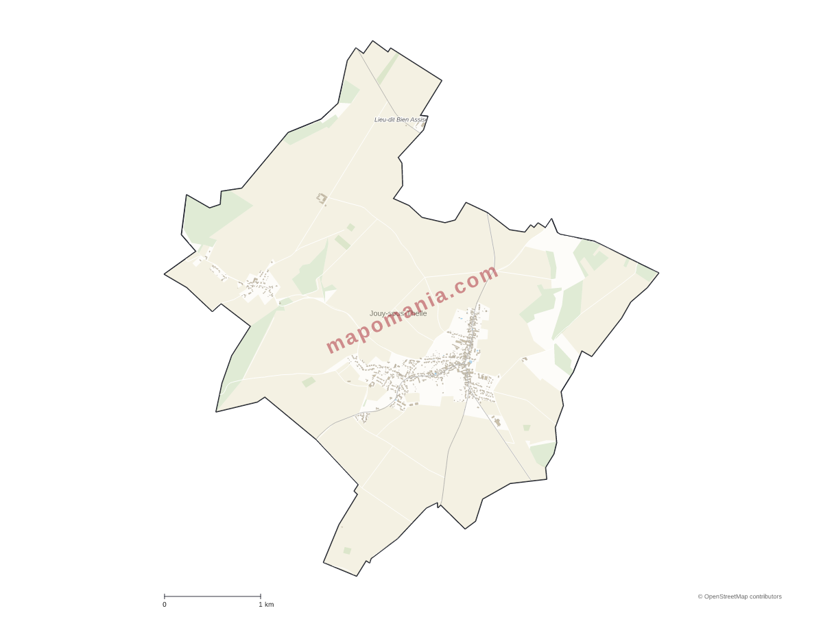 Carte de Jouy-sous-Thelle à personnaliser