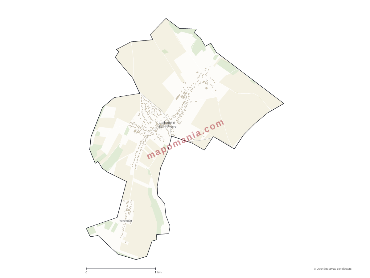 Carte de Lachapelle-Saint-Pierre à personnaliser