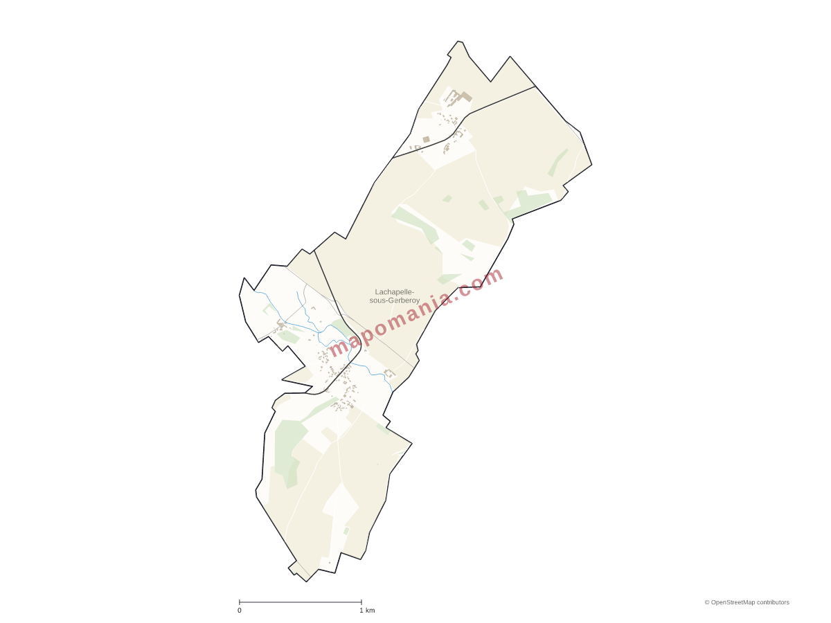 Carte de Lachapelle-sous-Gerberoy à personnaliser