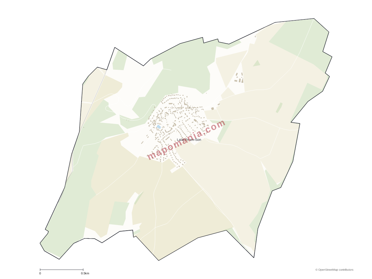 Carte de Lalande-en-Son à personnaliser