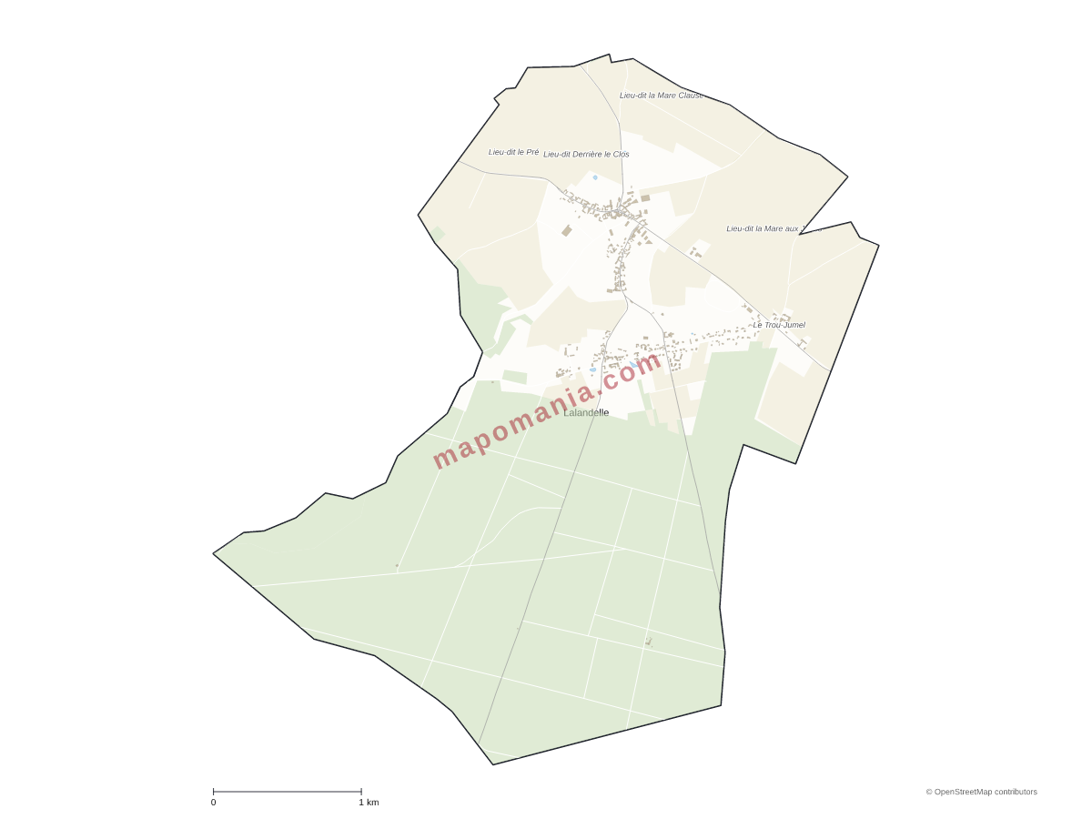 Carte de Lalandelle à personnaliser