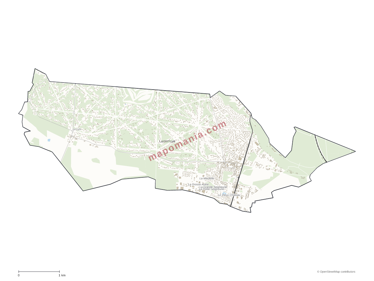 Carte de Lamorlaye à personnaliser