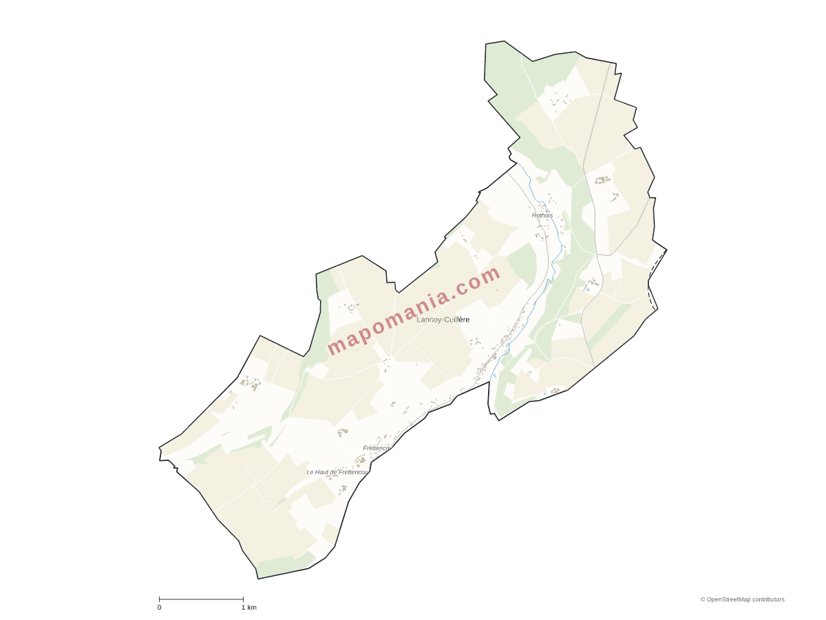 Carte de Lannoy-Cuillère à personnaliser