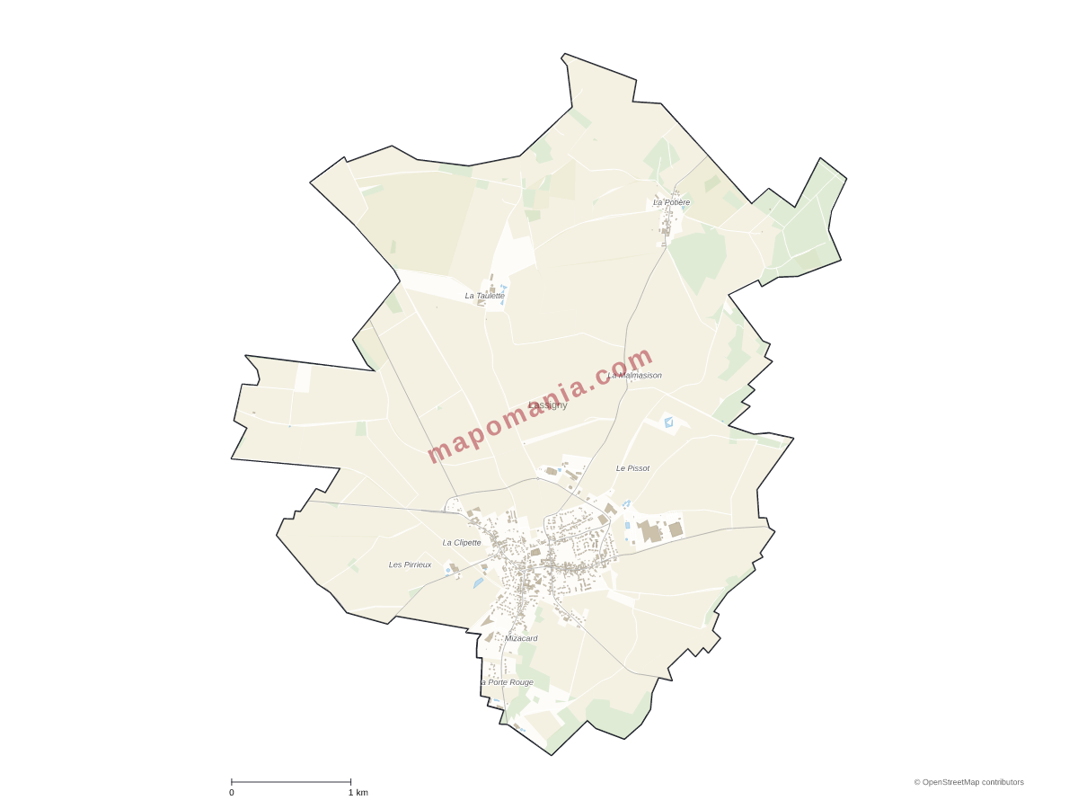 Carte de Lassigny à personnaliser