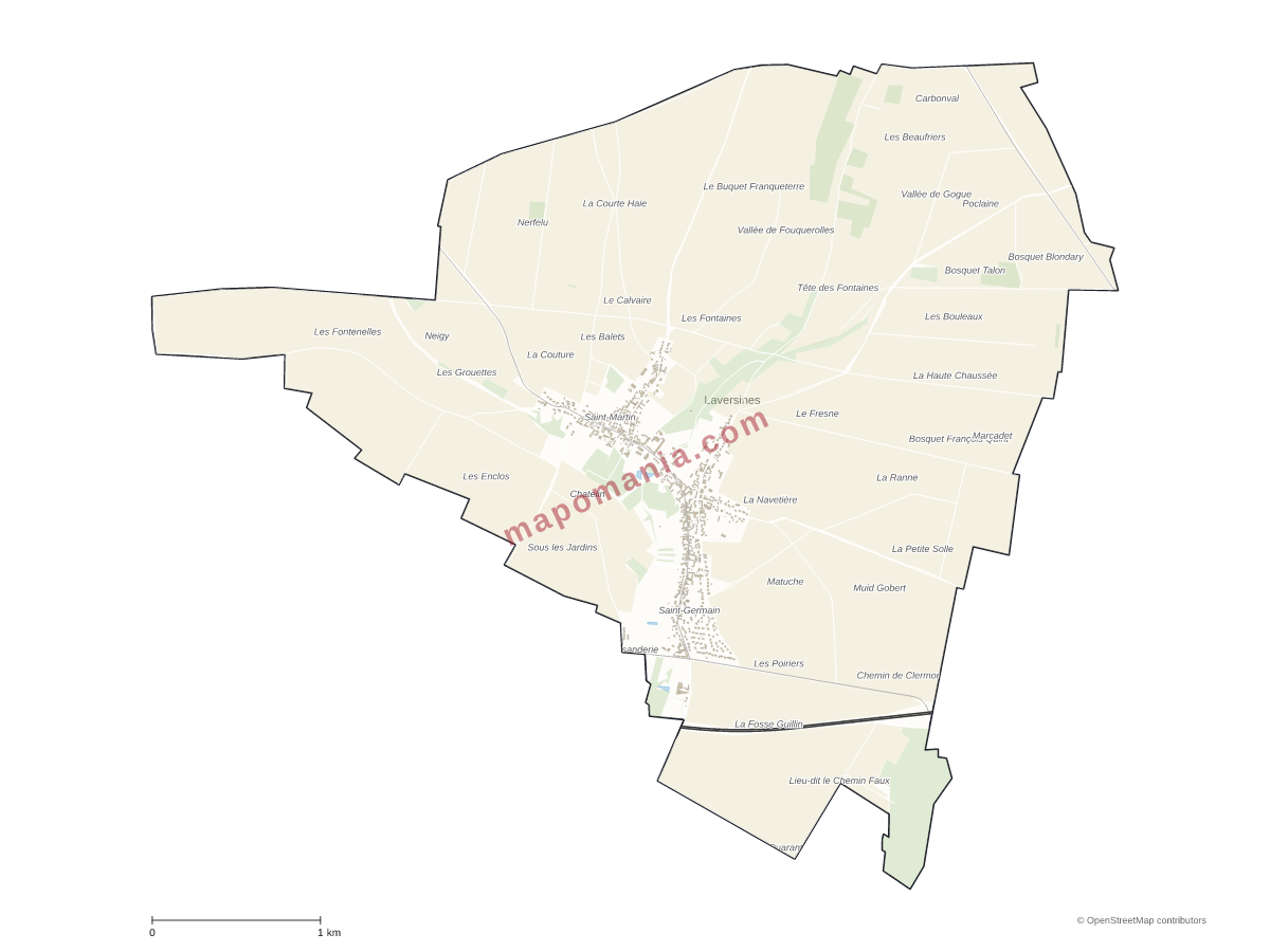 Carte de Laversines à personnaliser