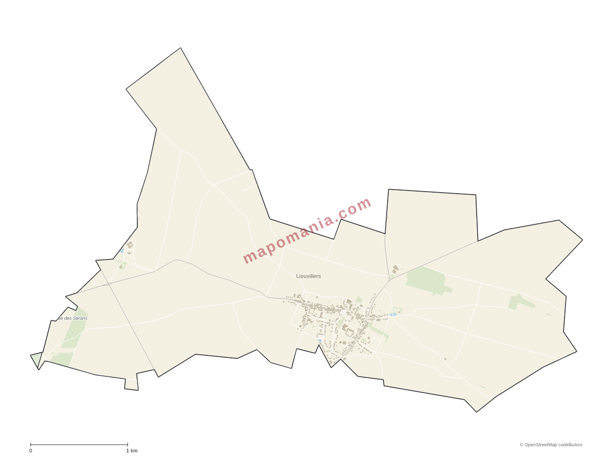 Carte de Lieuvillers à personnaliser