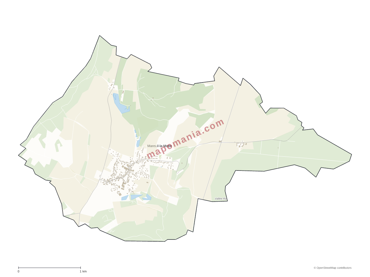 Carte de Mareuil-la-Motte à personnaliser