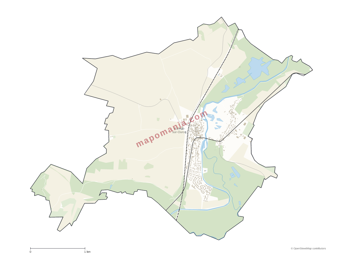 Carte de Mareuil-sur-Ourcq à personnaliser