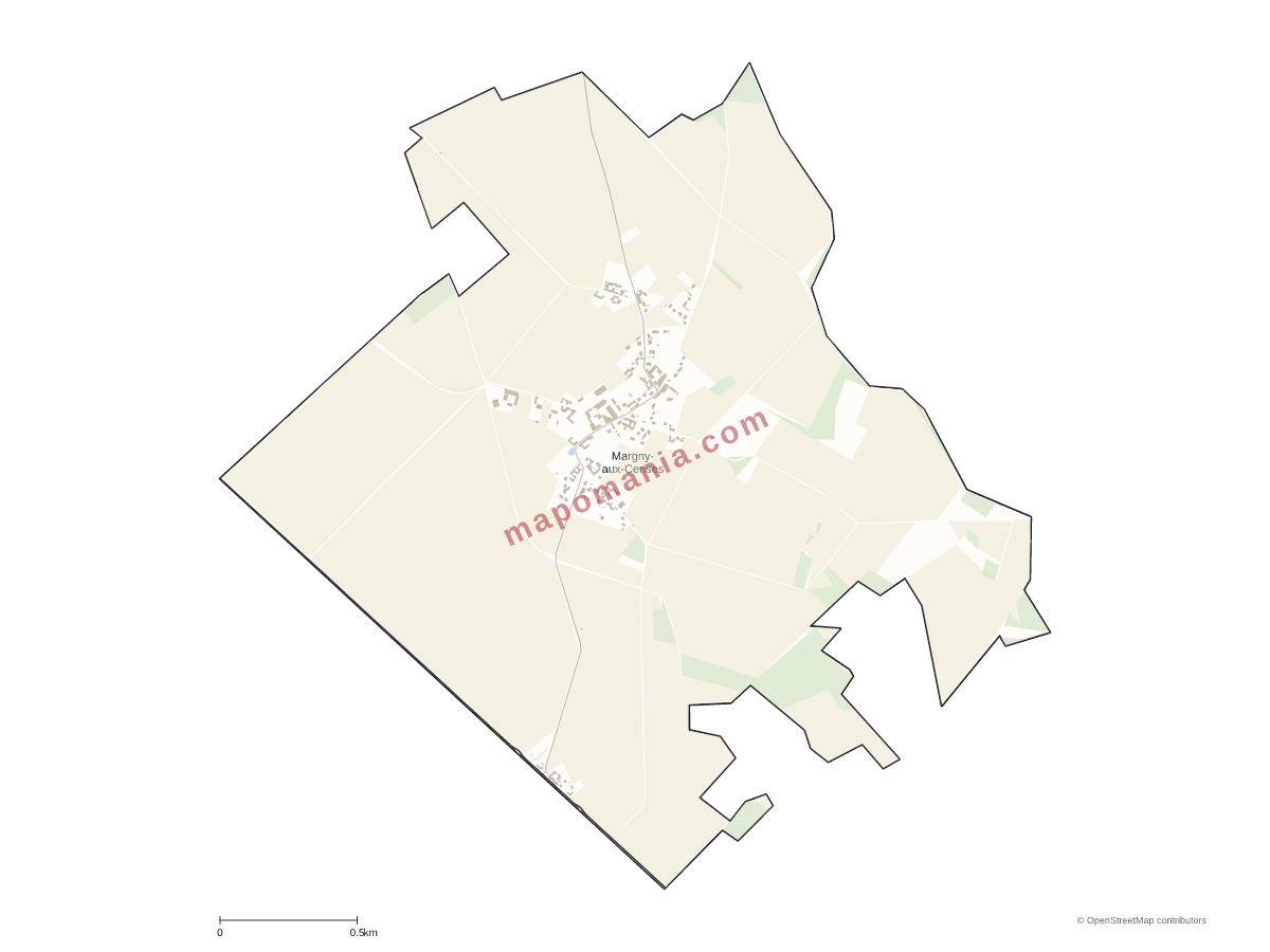 Carte de Margny-aux-Cerises à personnaliser