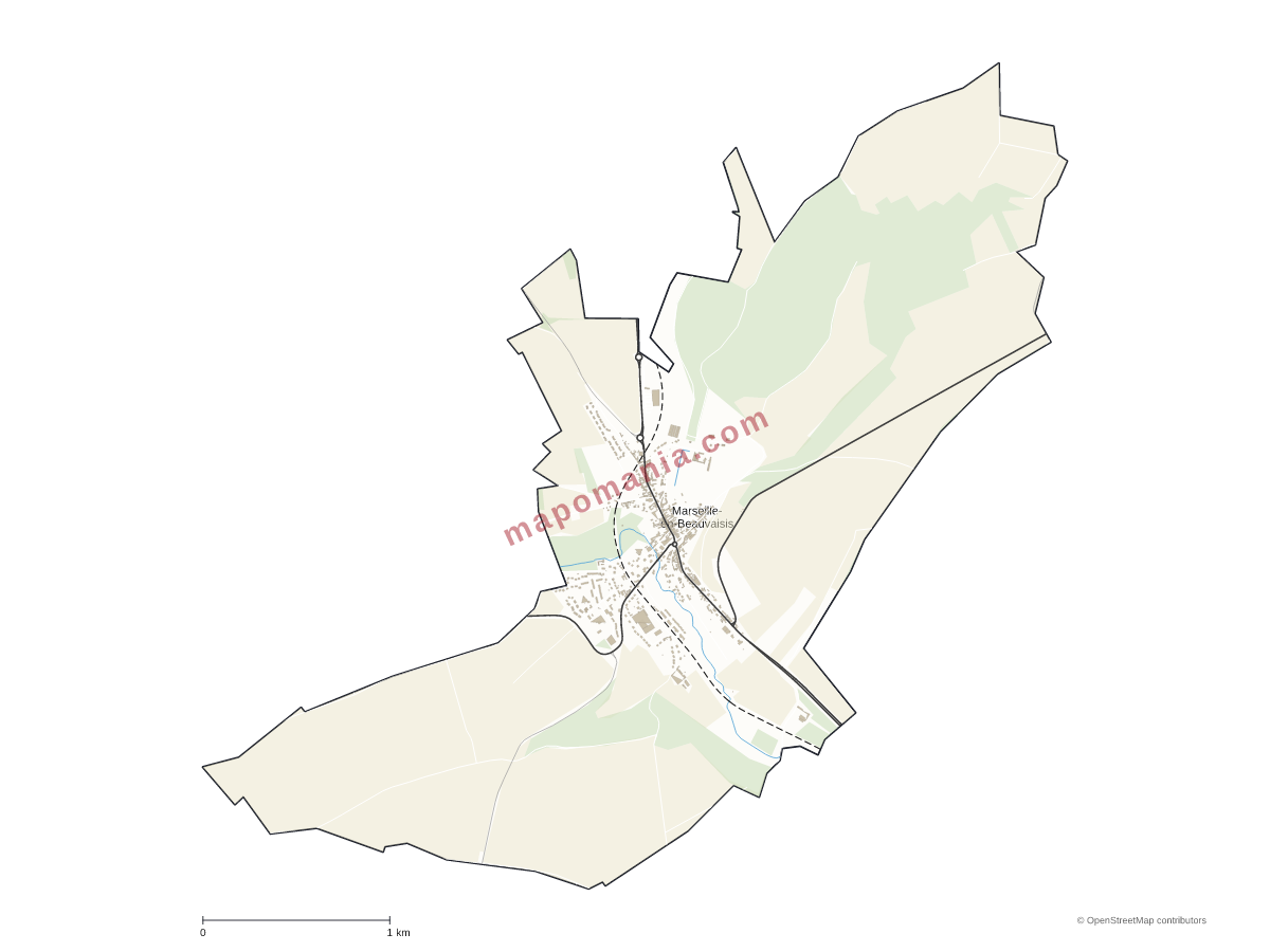 Carte de Marseille-en-Beauvaisis à personnaliser