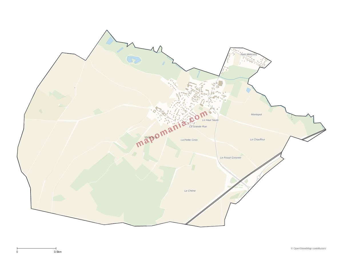 Carte de Mélicocq à personnaliser