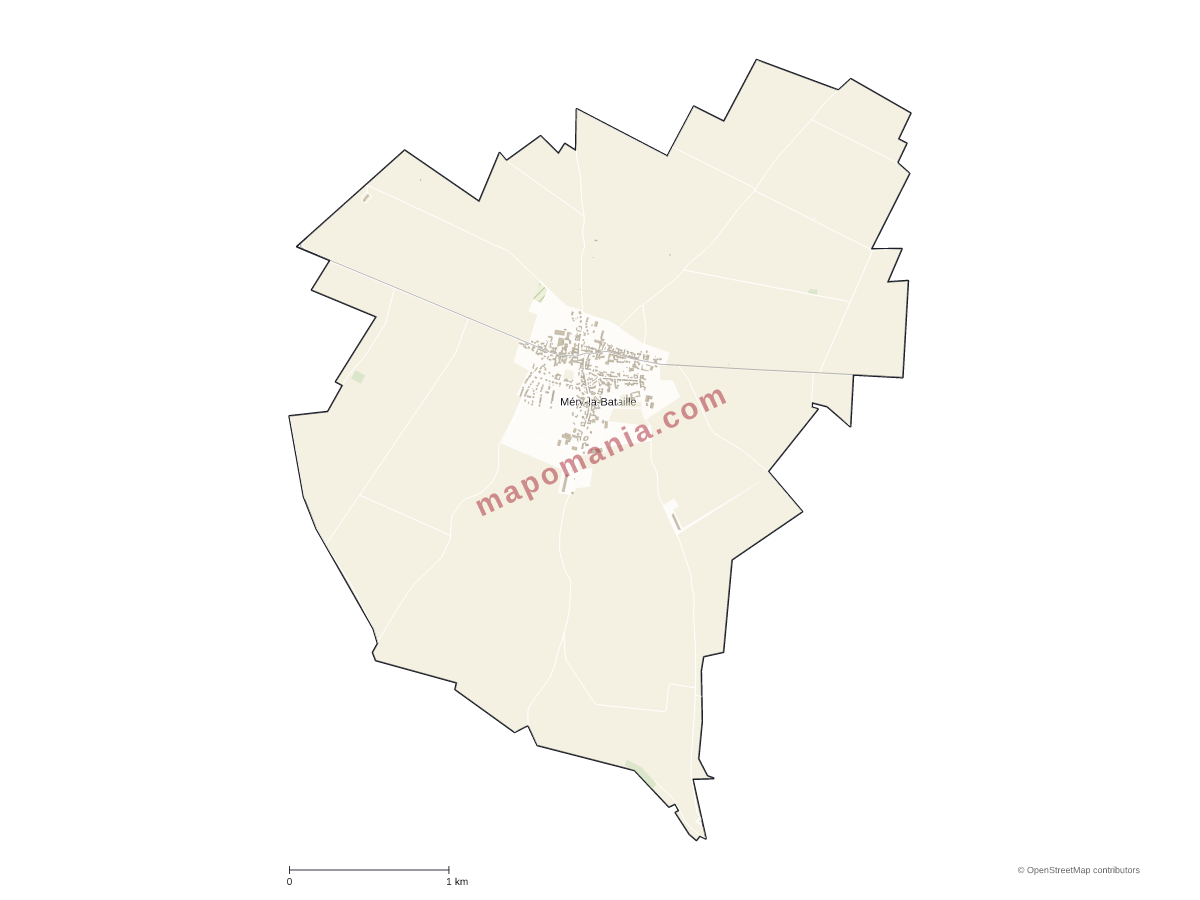 Carte de Méry-la-Bataille à personnaliser
