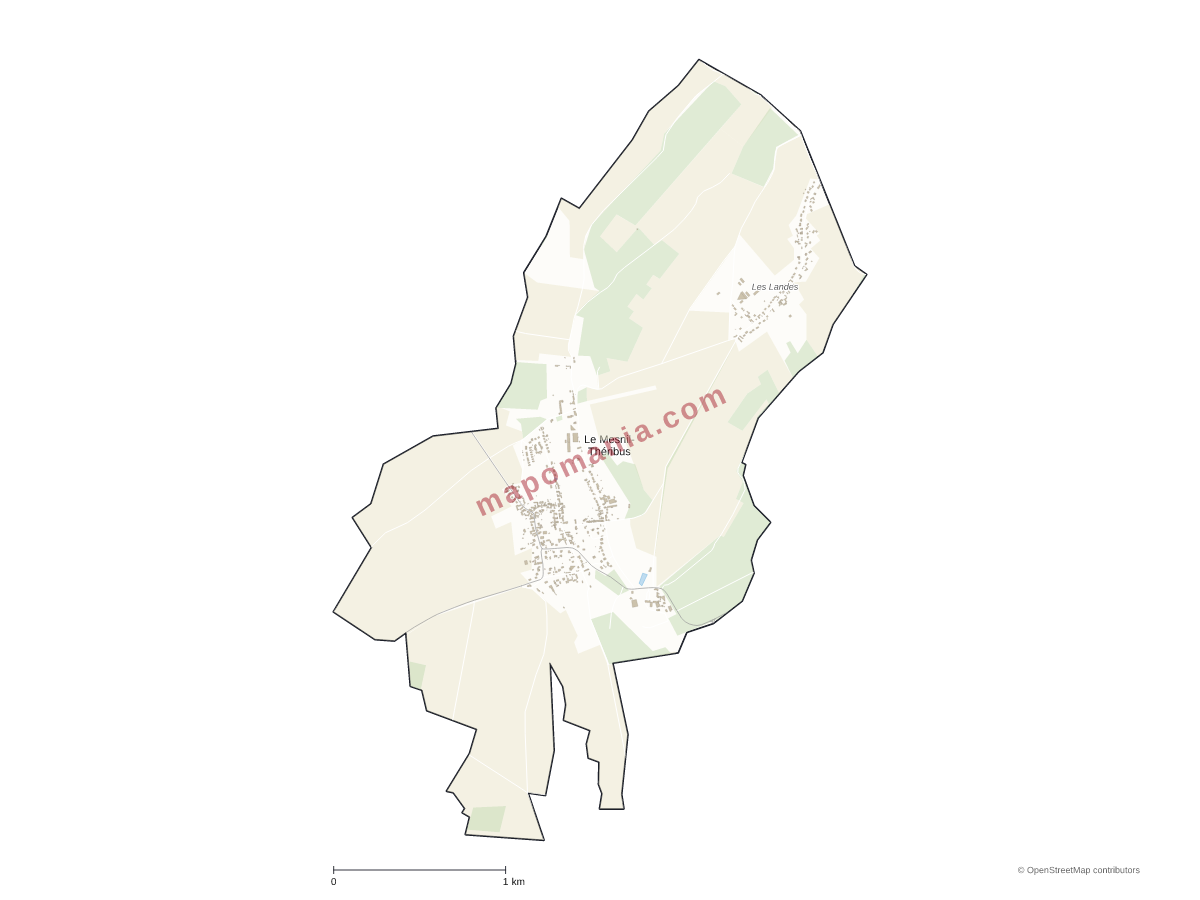 Carte de Le Mesnil-Théribus à personnaliser