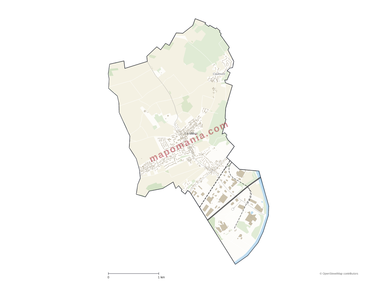 Carte de Le Meux à personnaliser